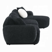 Acme Furniture Lucifer Black Sectional Sofa with 3 Pillows