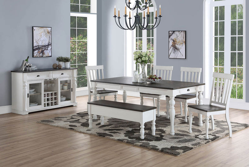 Steve Silver Joanna Ivory Mocha 6pc Dining Room Set