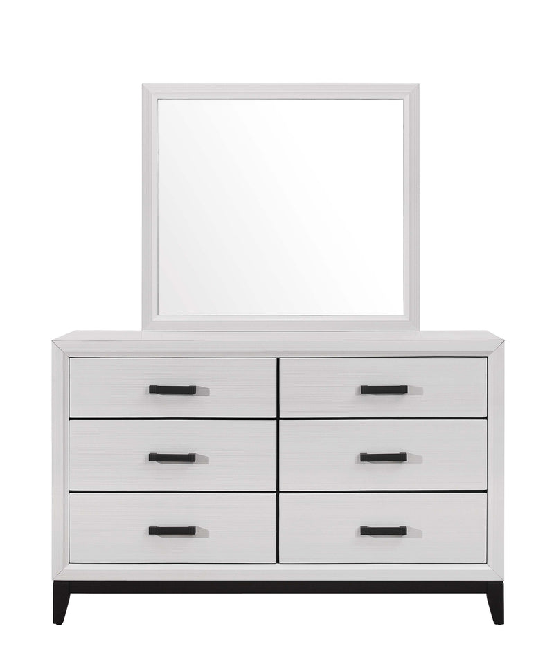 Global Furniture Kate Foil Grey Dresser and Mirror