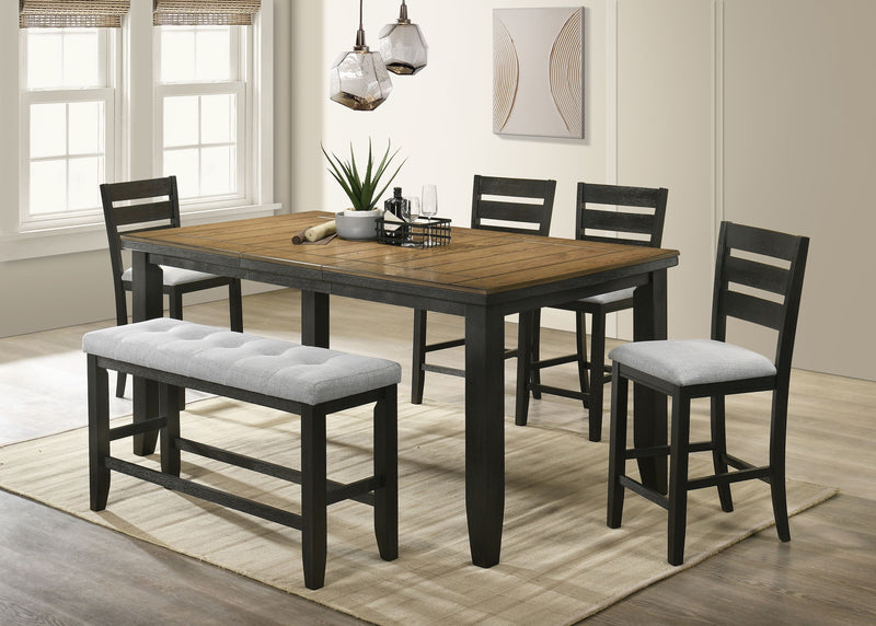 Crown Mark Bardstown Wheat Charcoal Counter Height Table