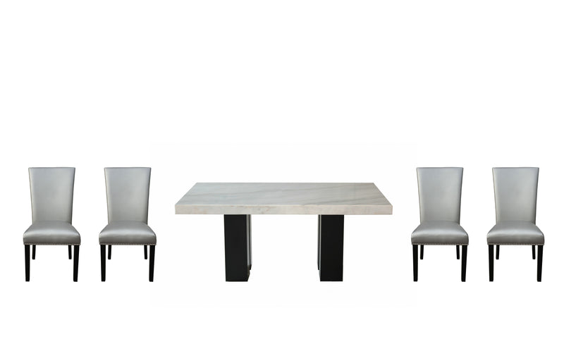 Steve Silver Camila White Black 5pc Dining Set