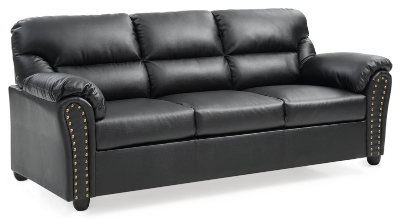 Glory Furniture Olney Black Faux Leather Sofa