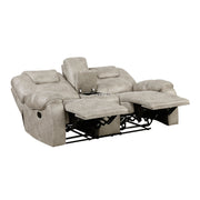 Home Elegance Gainesville Brown Double Reclining Love Seat with Console