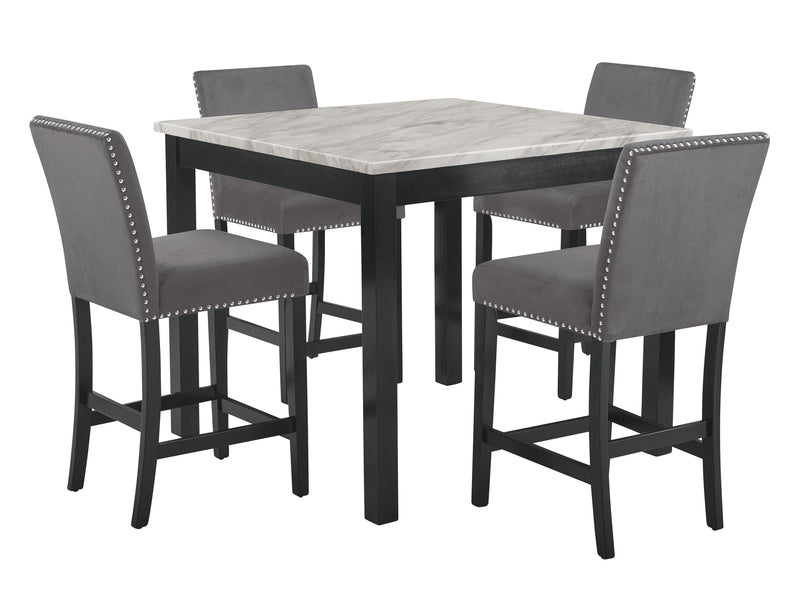 New Classic Furniture Celeste Gray 42 Inch 5pc Counter Height Set