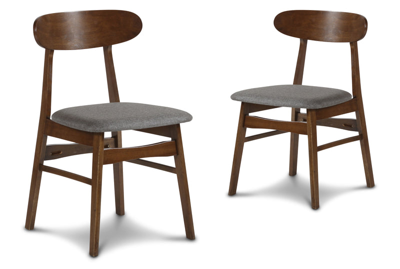 2 New Classic Furniture Morocco Walnut Dark Gray Dining Chairs