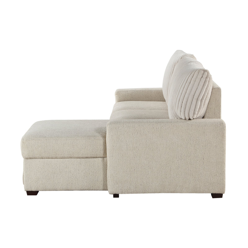 Home Elegance Gallatin Beige 2pc Sectional with Right Chaise
