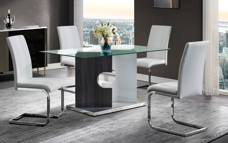 Global Furniture D219DT-D915DC White 5pc Dining Room Set