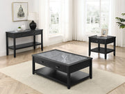 Steve Silver Garvine Ebony Gray 3pc Coffee Table Set with Sofa Table