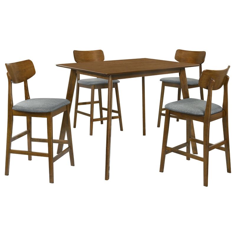 Coaster Furniture Robbie Walnut Brown 5pc Counter Height Set