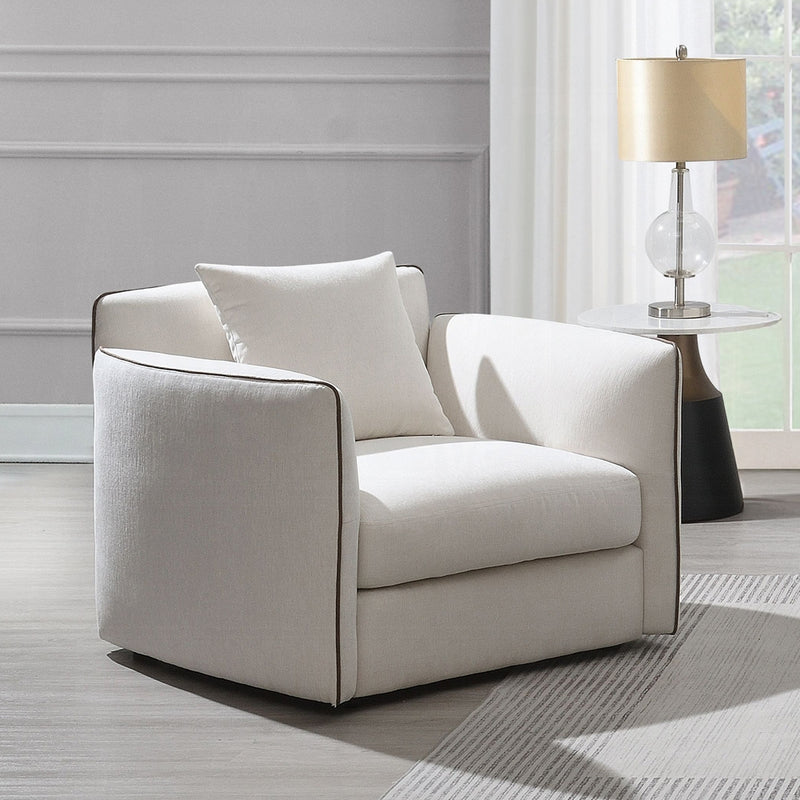 Acme Furniture Yolanda Beige Chair with Pillow