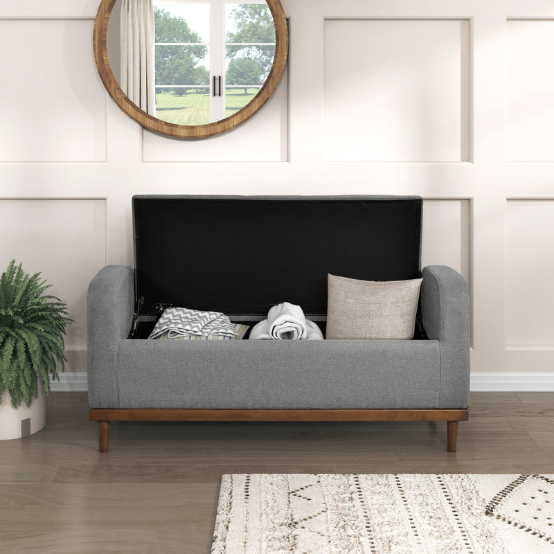 Home Elegance Brigitte Blue Lift Top Storage Bench