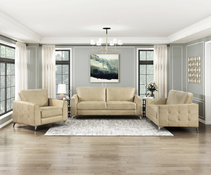 Home Elegance Cazon Brown Gray Love Seat