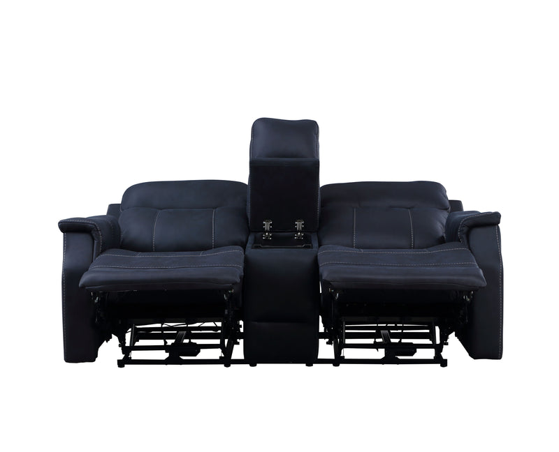 Steve Silver Valencia Ocean Blue Power Recliner Console Loveseat