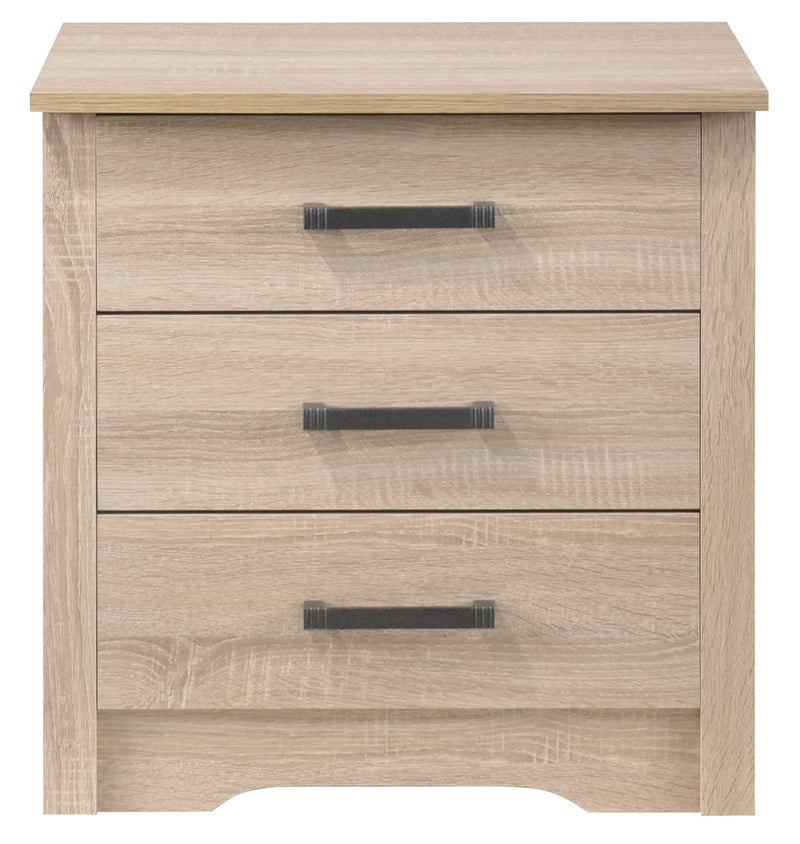 Glory Furniture Hudson Gray 3 Drawers Nightstand