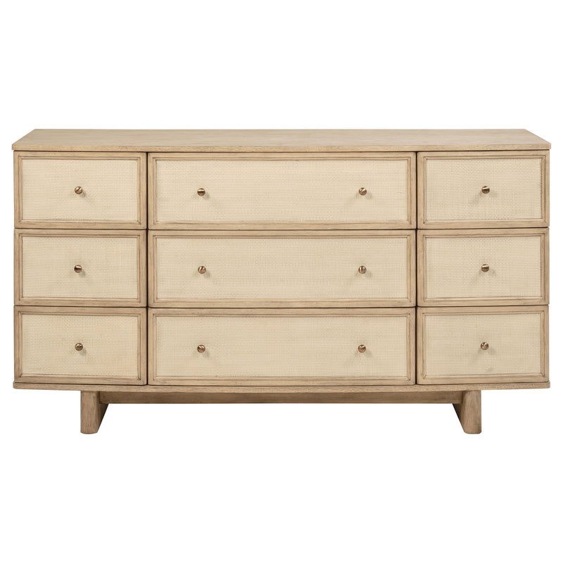 Coaster Furniture Kailani Beige Oak 9 Drawer Dresser
