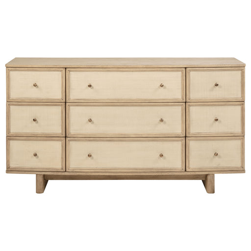 Coaster Furniture Kailani Beige Oak 9 Drawer Dresser