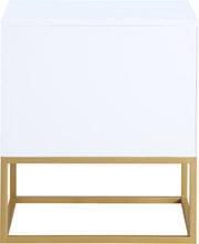 Meridian Furniture Maxine White Gold Night Stand