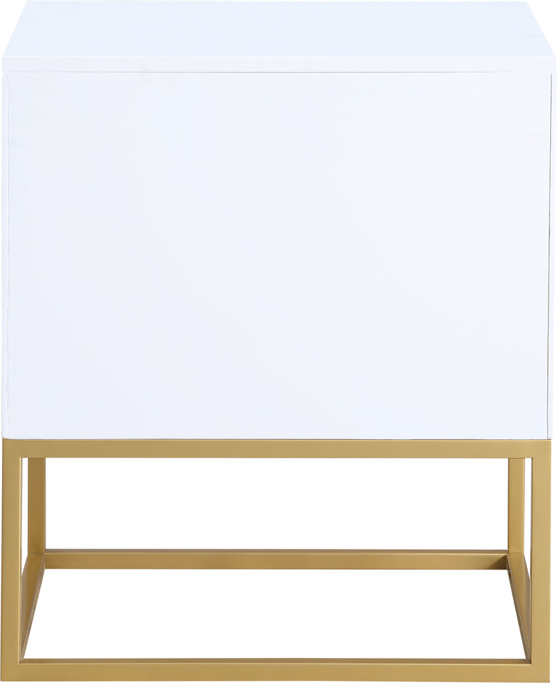 Meridian Furniture Maxine White Gold Night Stand