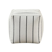 Home Elegance Easley White Black Pouf