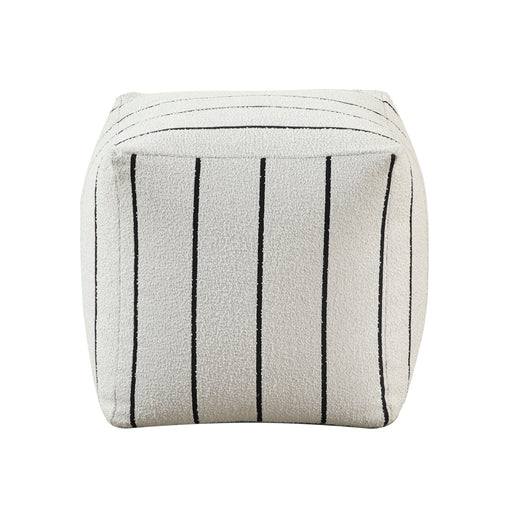 Home Elegance Easley White Black Pouf