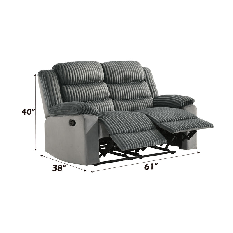 Acme Furniture Lesley Gray Motion Loveseat