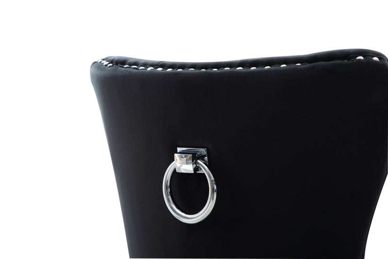 2 Galaxy Home Erica Black Stainless Steel Dining Chairs