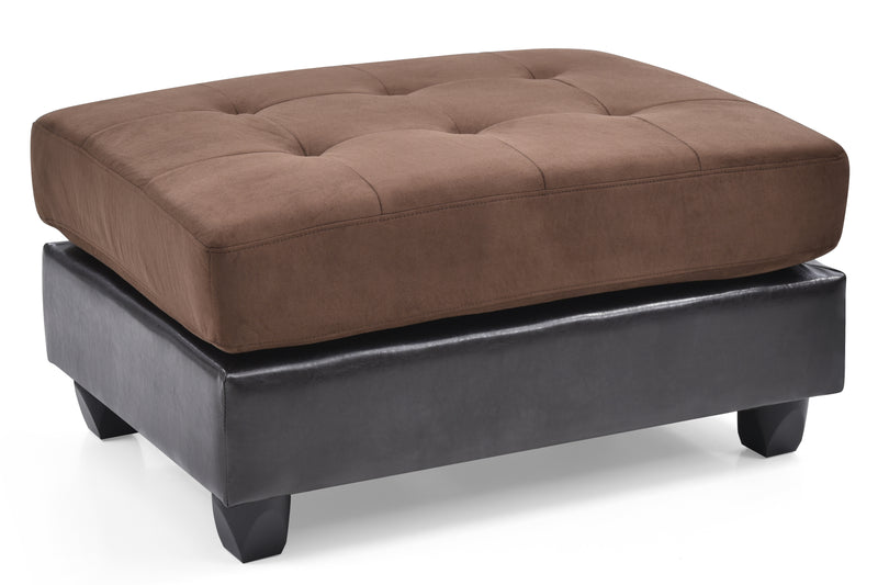 Glory Furniture Pounder Chocolate Microsuede Ottoman
