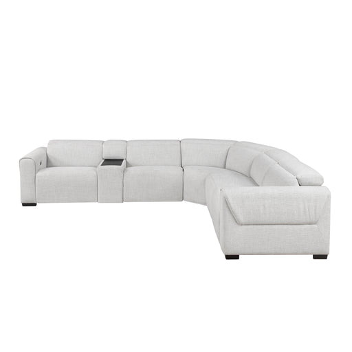 Home Elegance Mcpherson Beige 6pc Modular Power Reclining Sectional with Headrests