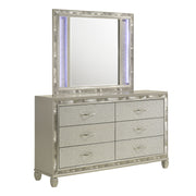 New Classic Furniture Radiance Silver Dresser and Mirror