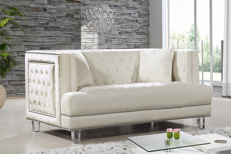 Meridian Furniture Lucas Black Velvet Loveseat