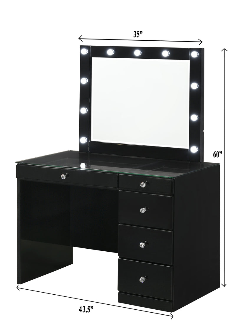 Crown Mark Morgan Black Vanity Set