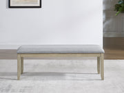 Steve Silver Carena Gray Upholstered Bench