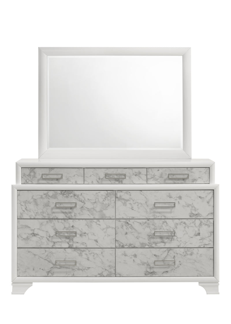 Galaxy Home Soul White Dresser and Mirror
