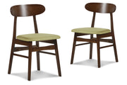 2 New Classic Furniture Morocco Walnut Brown Green Dining Chairs