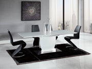 Global Furniture D2279-D9002 White Black 5pc Dining Room Set
