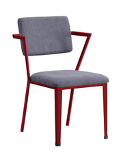 Acme Furniture Cargo Gray Fabric Red Metal Desk and Chair Set