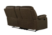 Global Furniture U6026 Dark Brown Console Reclining Loveseat