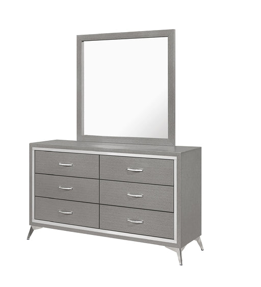 New Classic Furniture Huxley Gray Dresser and Mirror