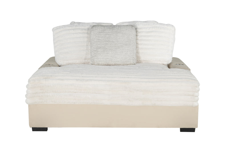 Global Furniture U8291 Beige Lounger Sofa with USB