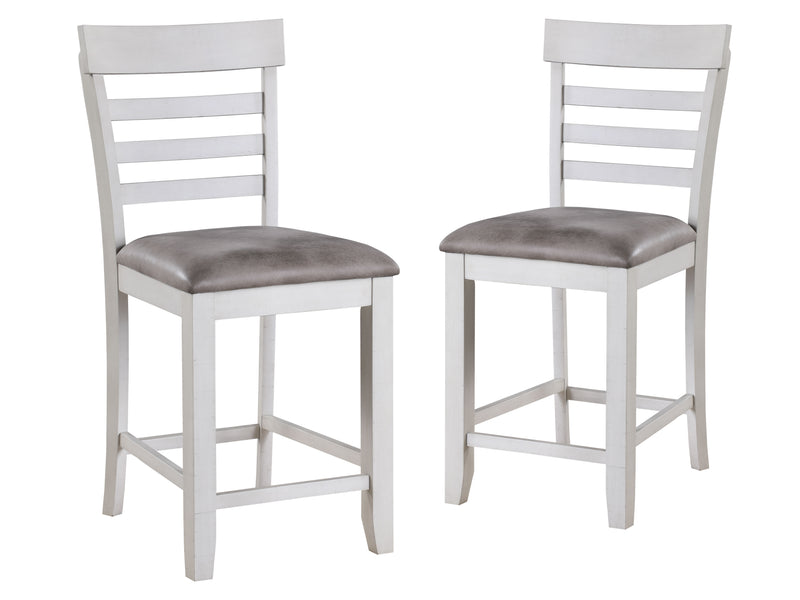 2 New Classic Furniture Richland White Brown Counter Height Chairs