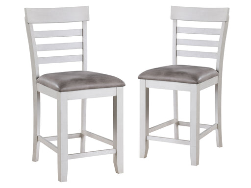 2 New Classic Furniture Richland White Brown Counter Height Chairs