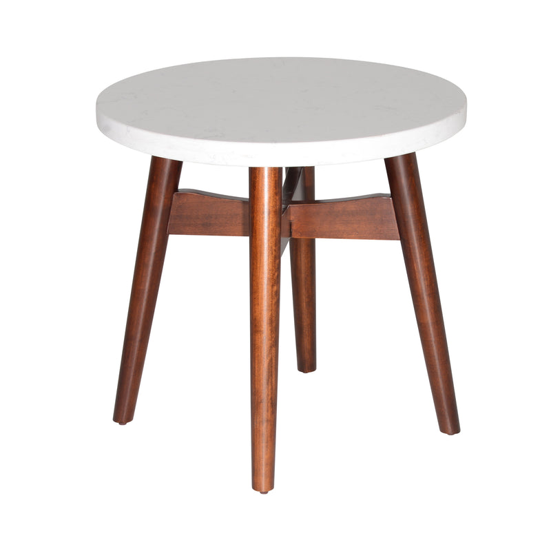 Steve Silver Serena White Silverstone End Table