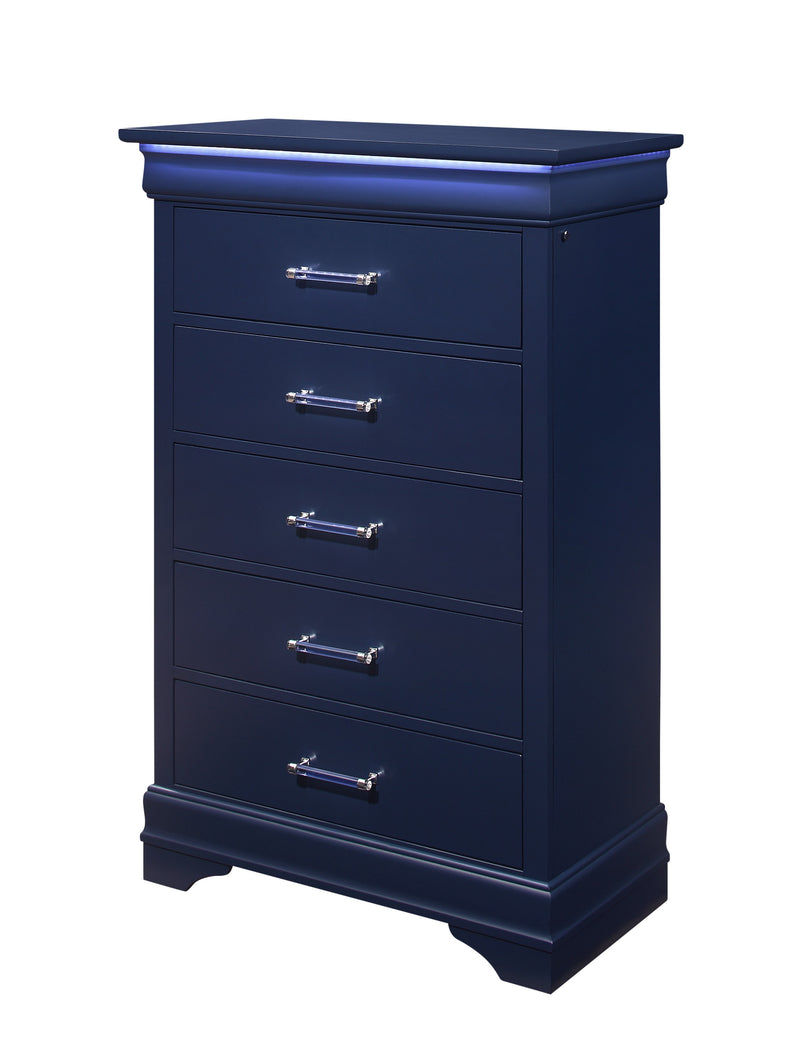 Global Furniture Charlie Blue Chest with LED