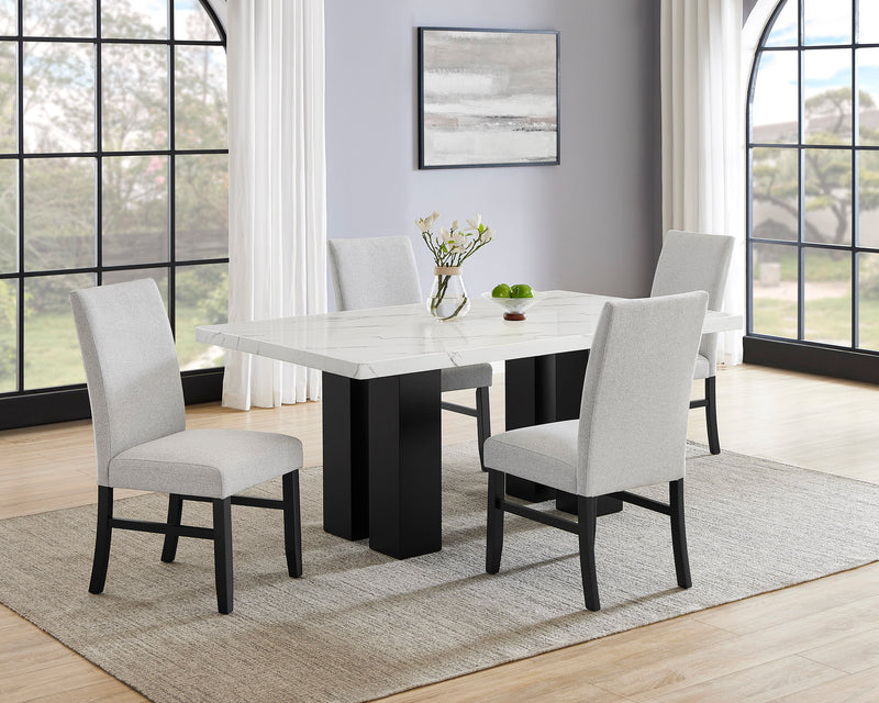 Crown Mark Parkside Black White Dining Table