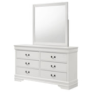 Coaster Furniture Louis Philippe White Dresser and Mirror