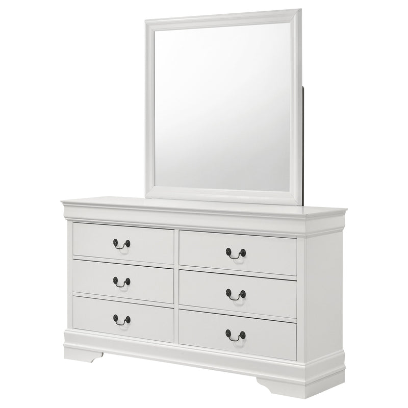 Coaster Furniture Louis Philippe White Dresser and Mirror