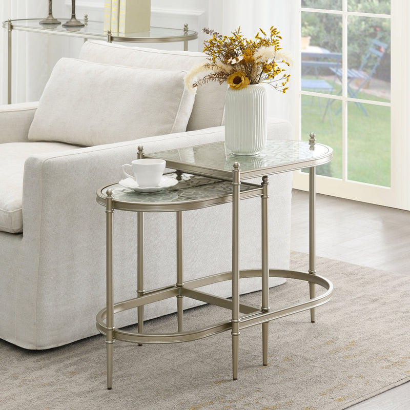 Acme Furniture Zaba Champagne Nesting Table Set