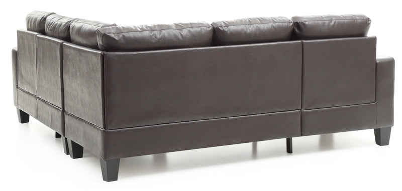 Glory Furniture Newbury Dark Brown Faux Leather Sectional