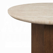 Acme Furniture Leonardo Travertine Dark Oak Dining Table