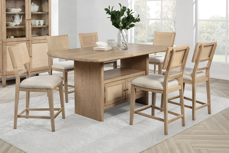Coaster Furniture Kailani Beige Oak 7pc Counter Height Set